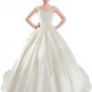 Pretty Ivory Satin Lace Wedding Gowns With Bow-knot