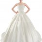 Pretty Ivory Satin Lace Wedding Gowns With Bow-knot