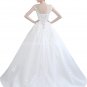 Stunning Bateau Neckline Princess Ball Gown Wedding Dress With Lace