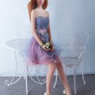 Pretty Blue And Pink Puffy Homecoming Dress With Belt