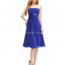 A-line Knee Length Royal Blue Bridesmaid Dress With Sash