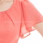 Short Sleeves Peach Colored Bridesmaid Dress For Summer Wedding