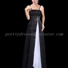 Modest Spaghetti Straps Black And White Mother Of The Bride Dress With Beads