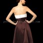 Cute White And Brown Short Bridesmaid Dress