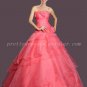 Strapless Ball Gown Full Length Watermelon Sweet 15 Dresses
