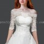 1/2 Sleeves Off Shoulder A-line Lace Wedding Dress Corset Back