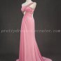 One Shoulder A-line Pink Evening Dress Hollowed-Out
