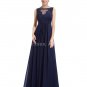 Stunning Boat Neckline A-line Navy Blue Bridesmaid Dress With Lace