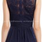 Stunning Boat Neckline A-line Navy Blue Bridesmaid Dress With Lace