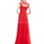 Charming Straps A-line Keyhole Back Red Chiffon Mother Of The Bride Dresses