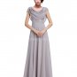Elegance Scoop Neckline A-line Silver Grey Mother Of The Groom Dresses