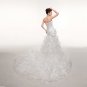 A-line Dropped Organza Ivory Wedding Dresses With Frills