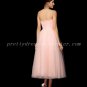 Vintage Tea Length Pink Prom Dress With Bowknot
