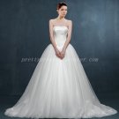 Pretty Basque Waist Princess Ball Gown Wedding Dresses With Lace