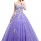 Pretty Lavender Princess Sweet 15 Dresses With Lace Appliques