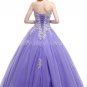 Pretty Lavender Princess Sweet 15 Dresses With Lace Appliques
