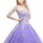 Pretty Lavender Princess Sweet 15 Dresses With Lace Appliques