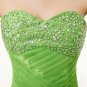 Dropped Waist Lime Green Organza Quinceanera Dresses With Ruffled Skirt