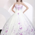 Exquisite Sweetheart Ball Gown White And Purple Quinceanera Dresses