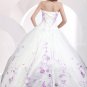 Exquisite Sweetheart Ball Gown White And Purple Quinceanera Dresses