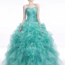 Lovely Dropped Waist Sage Colored Organza Quinceanera Dresses