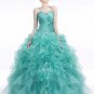Lovely Dropped Waist Sage Colored Organza Quinceanera Dresses