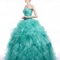 Lovely Dropped Waist Sage Colored Organza Quinceanera Dresses