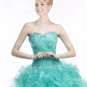 Lovely Dropped Waist Sage Colored Organza Quinceanera Dresses