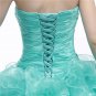 Lovely Dropped Waist Sage Colored Organza Quinceanera Dresses