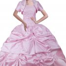 Sweet Ball Gown Pink Taffeta Quinceanera Dresses With Bolero