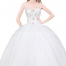 Classy One Straps Ball Gown White Quinceanera Dresses