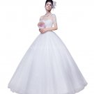 Scoop Illusion Short Sleeves Vintage Wedding Dresses