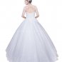 Scoop Illusion Short Sleeves Vintage Wedding Dresses
