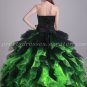 Vintage Green And Black Ball Gown Quinceanera Dresses With Sequins