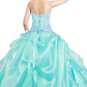 Pretty Sweetheart Ball Gown Tiffany Blue Organza Sweet 15 Dresses