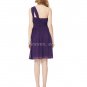 Asymmetrical One Shoulder Short Purple Bridesmaid Dresses