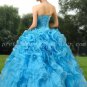 Exquisite Sweetheart Ball Gown Blue Organza Quinceanera Dresses