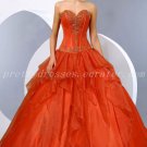 Beautiful Sweetheart Ball Gown Organza Orange Quinceanera Dresses