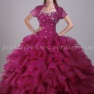 Impressive Sweetheart Ball Gown Organza Fuchsia Quinceanera Dresses