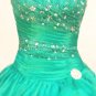 Strapless Ball Gown Aqua Sweet 15 Dresses With Beads