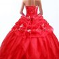 Classy Sweetheart Ball Gown Red Organza Sweet 15 Dresses