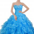 Impressive Turquoise Organza Ball Gown Quinceanera Dresses With Diamonds
