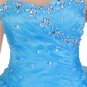 Impressive Turquoise Organza Ball Gown Quinceanera Dresses With Diamonds