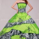 Stunning Lime Green And Zebra Quinceanera Dresses Corset Back