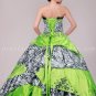 Stunning Lime Green And Zebra Quinceanera Dresses Corset Back