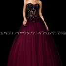 Charming Black And Burgundy Quinceanera Dress Illusion Bodice