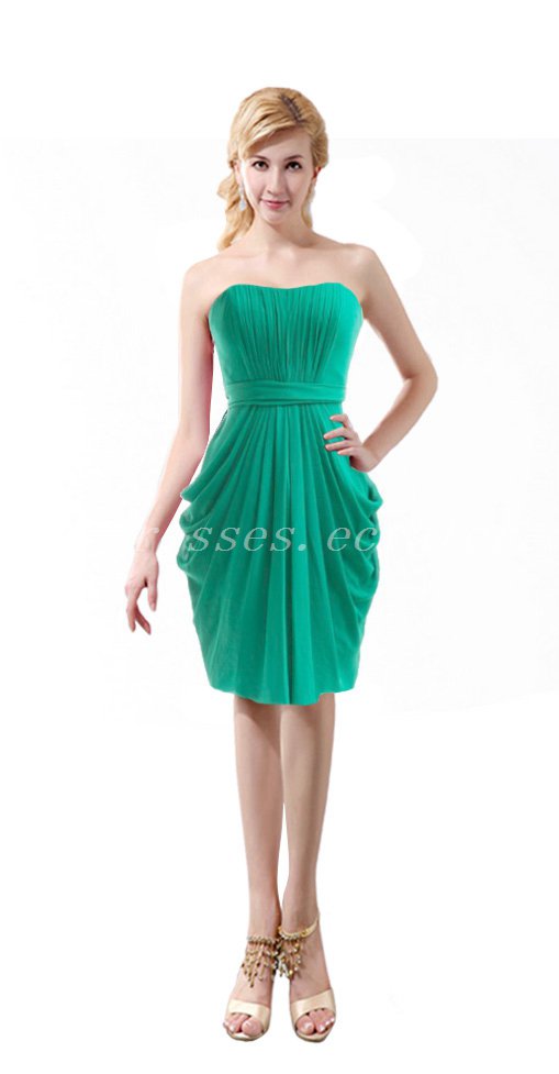 Knee Length Sheath Jade Green Wedding Guest Dresses