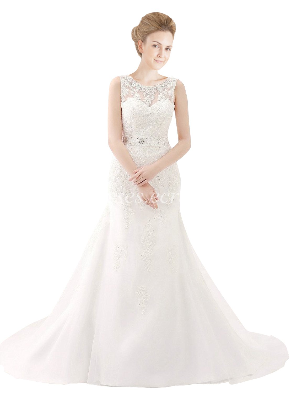 New White/ivory Lace Wedding Dresses  Custom Made