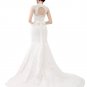 Plunge Neckline Lace Wedding Dress Keyhole Back
