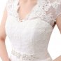 Plunge Neckline Lace Wedding Dress Keyhole Back